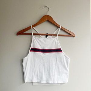 DIVIDED White Tank with Stripe
